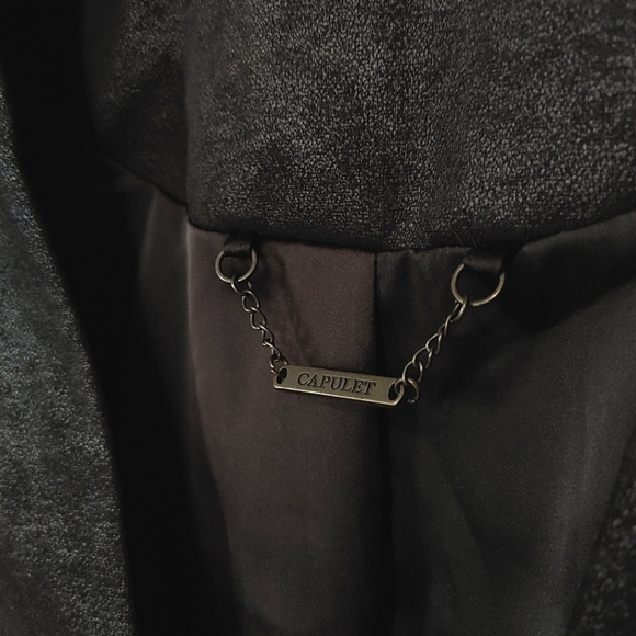 CAPULET | Womens Black Faux Leather Blazer Jacket - Picture 2 of 9